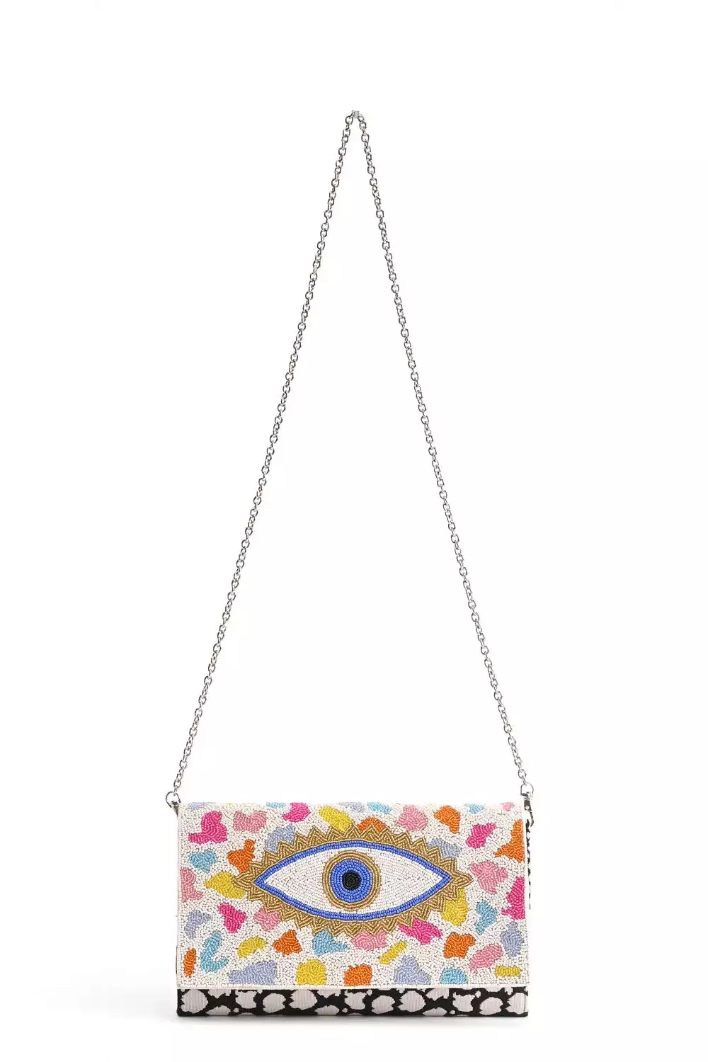 RAINBOW EVIL EYE BEADED CLUTCH