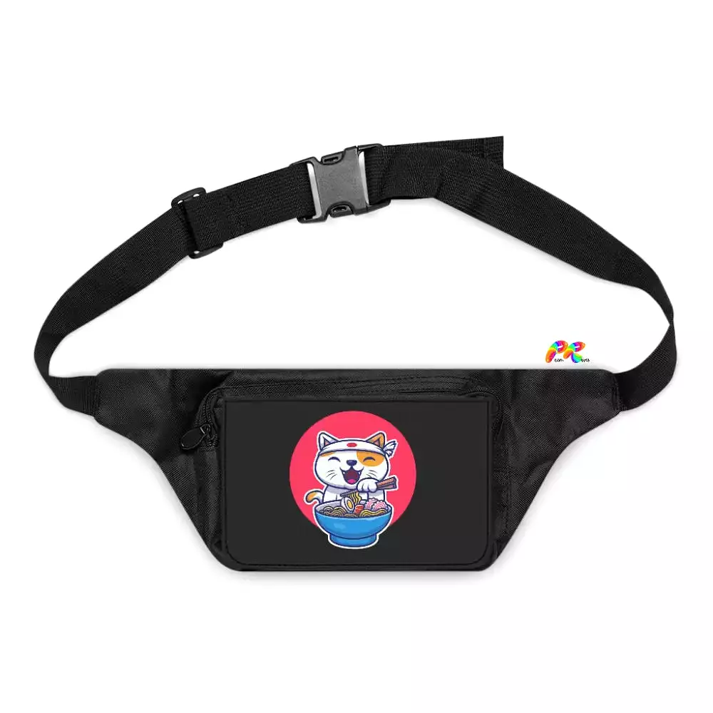 Ramen Cat Fanny Pack, Black