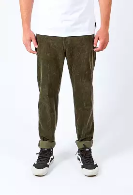 Rusty US RIFTS CORD PANT - DUFFLE GREEN