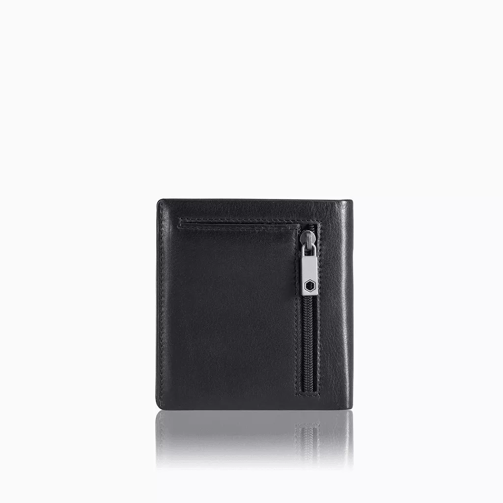 Slim Bifold Card Holder With Coin, Soft Black