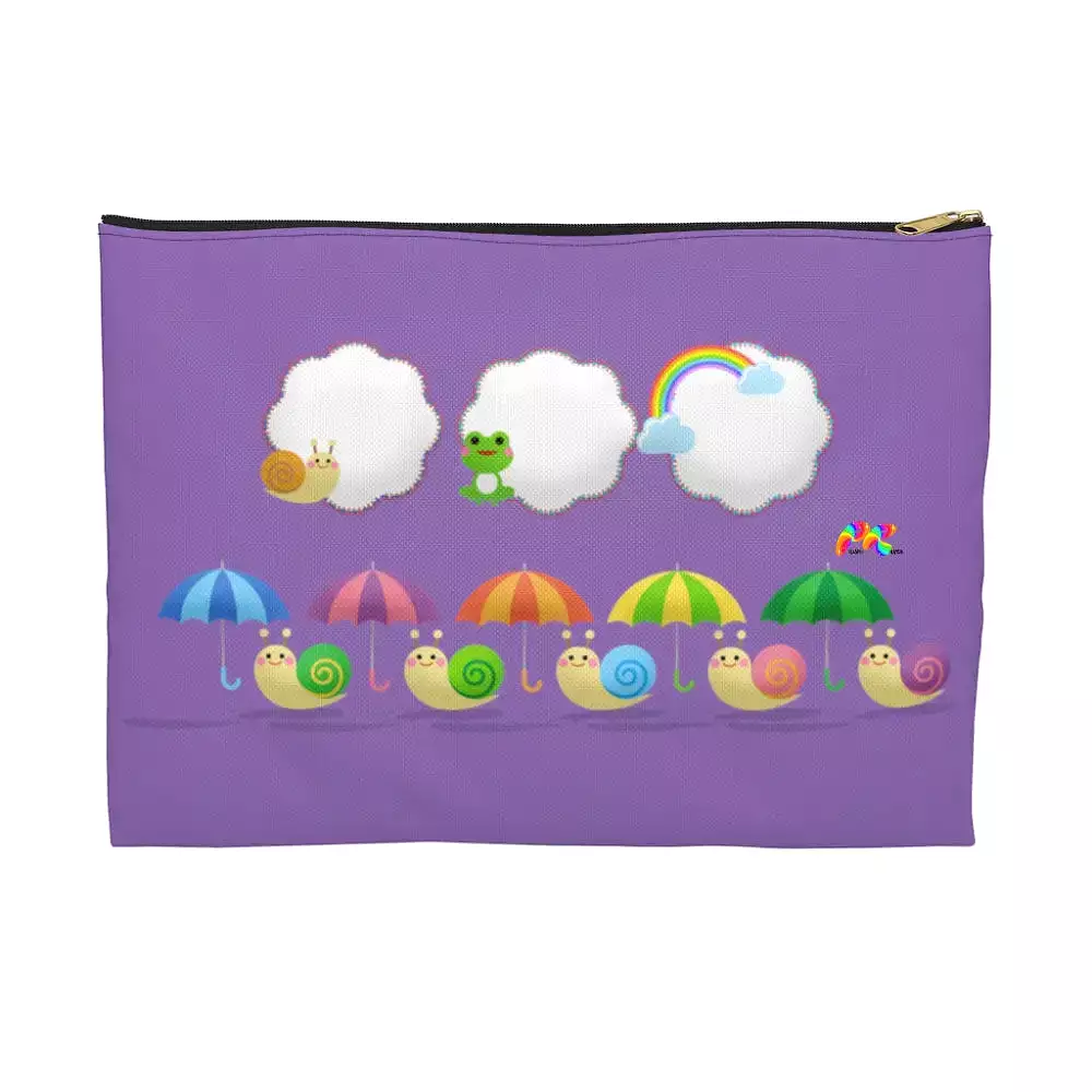 Snails with Umbrellas Accessory Pouch