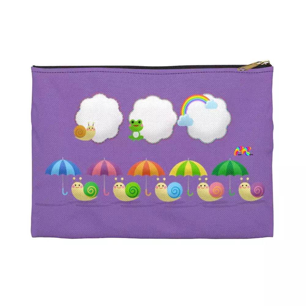 Snails with Umbrellas Accessory Pouch