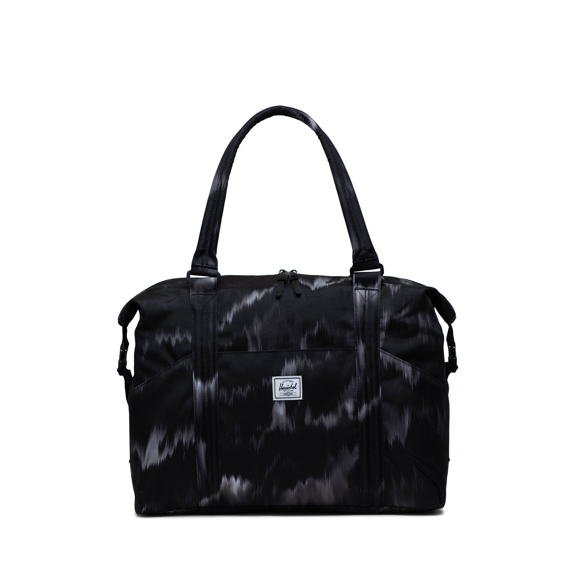 Strand Duffle Diaper Bag Blurred Ikat Black