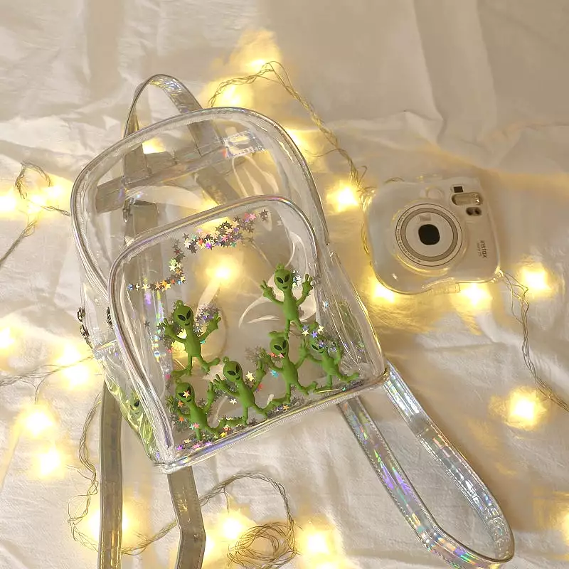 STREET FASHION LASER ALIEN TRANSPARENT BACKPACK BY91005