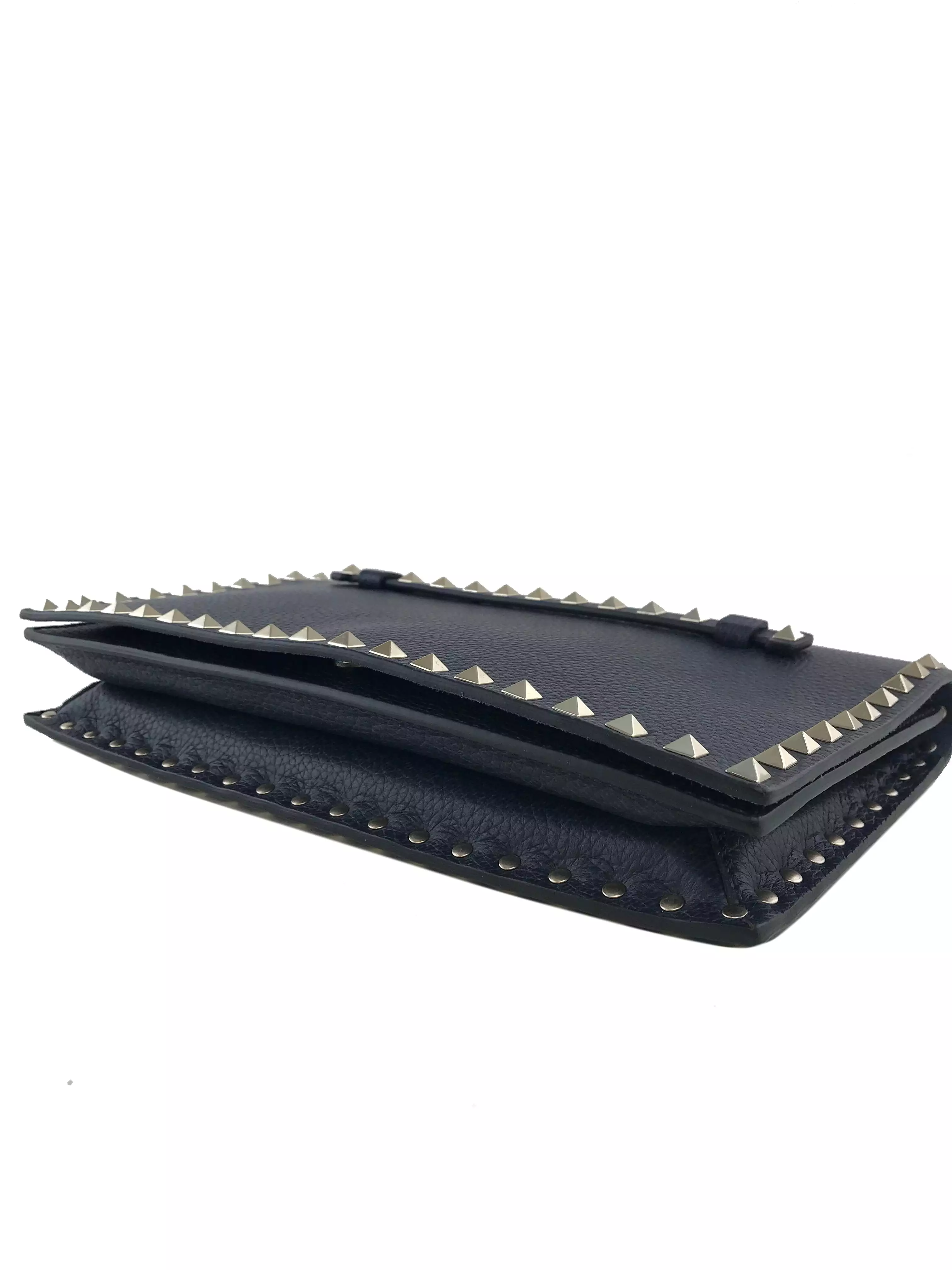 Valentino Leather Rockstud Wristlet Clutch Bag