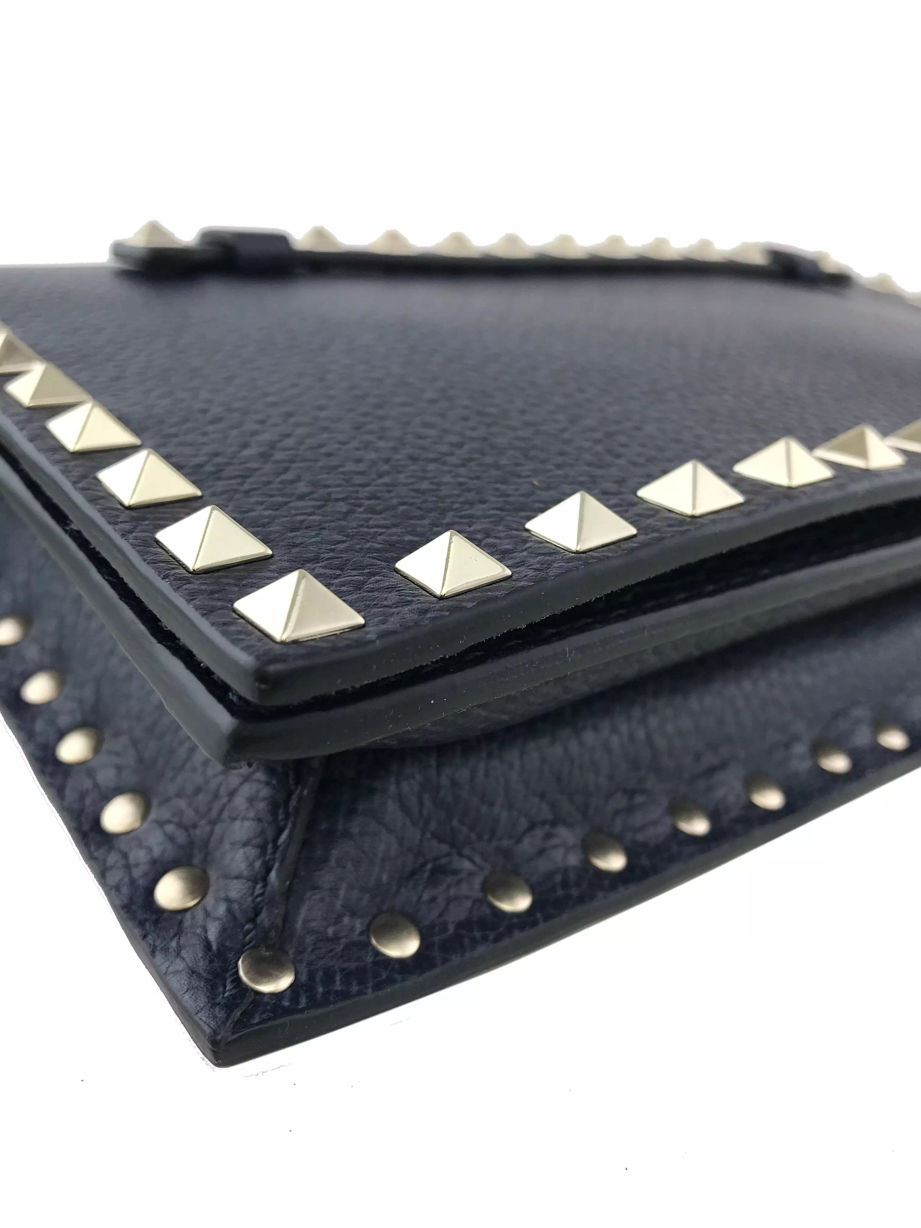 Valentino Leather Rockstud Wristlet Clutch Bag