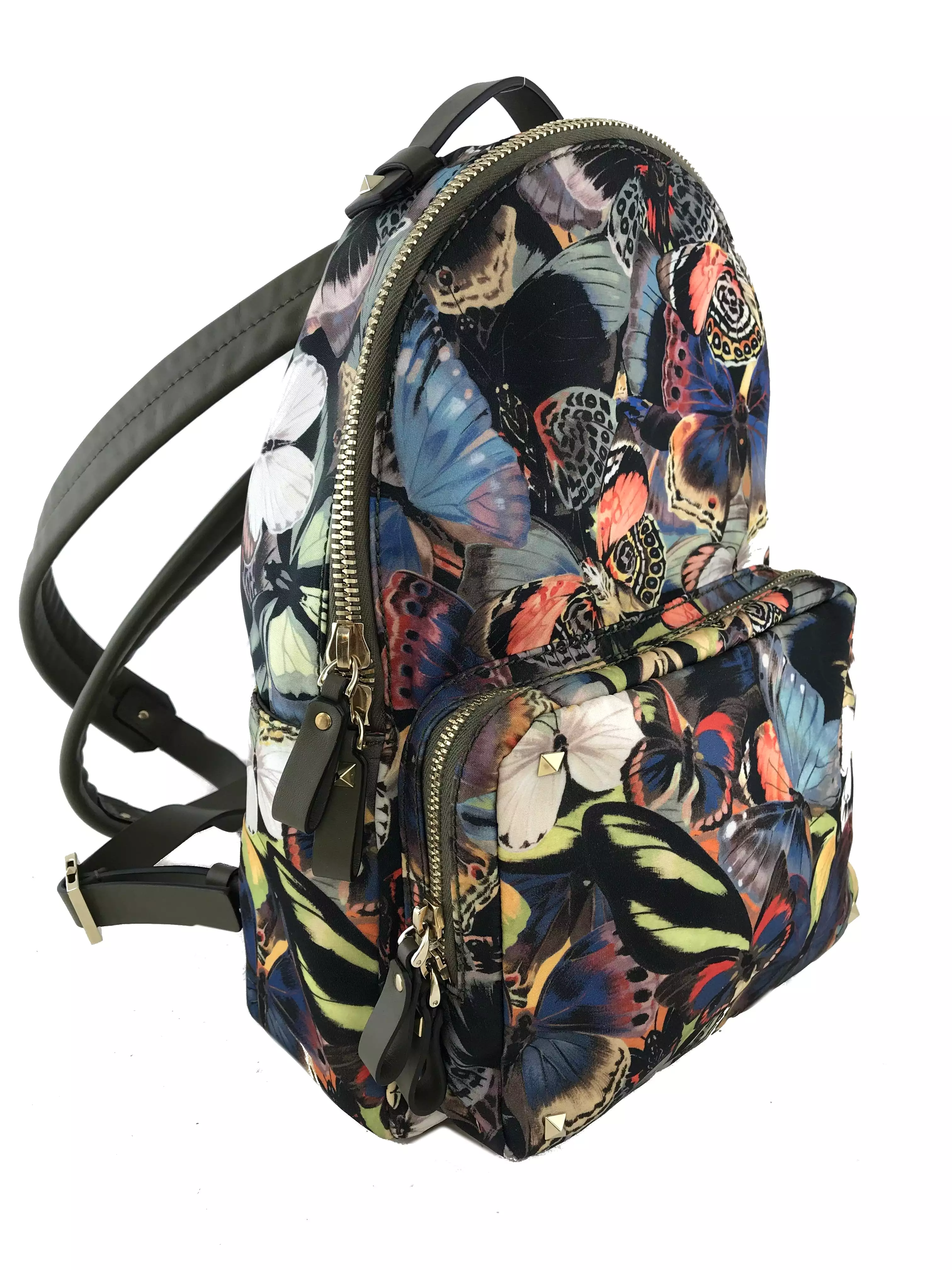 Valentino Nylon Camu Butterfly Printed Medium Backpack