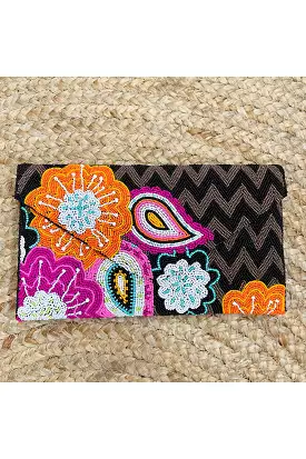 WALLFLOWER BEADED CLUTCH