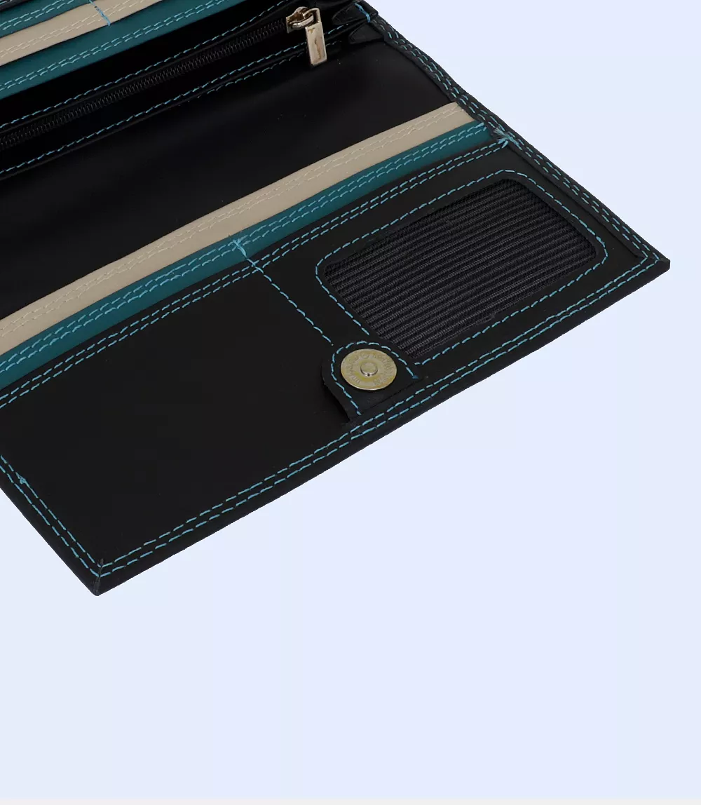 WB2219-BLACK/TEAL-Women Wallet