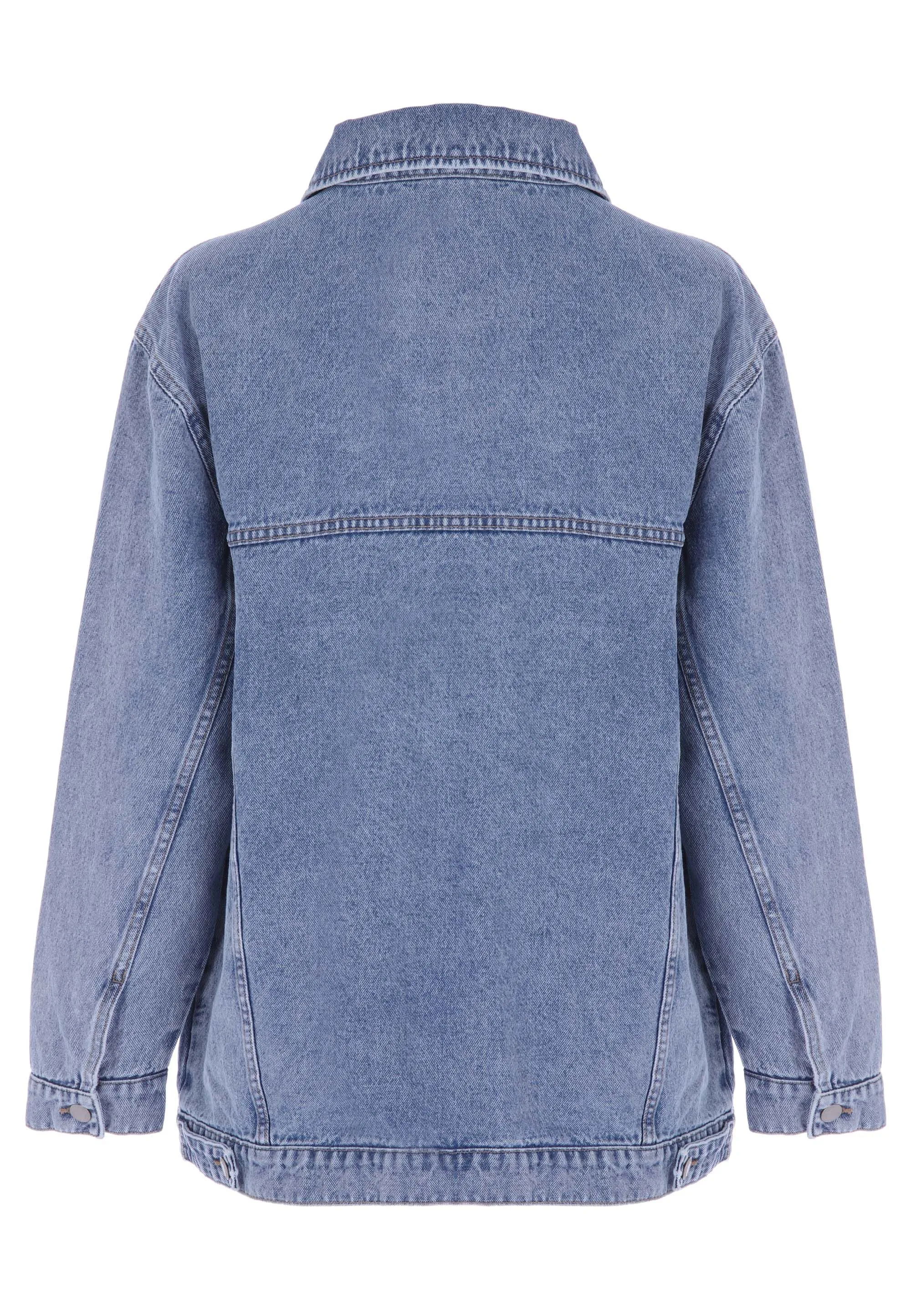 Womens Light Blue Oversized Denim Jacket