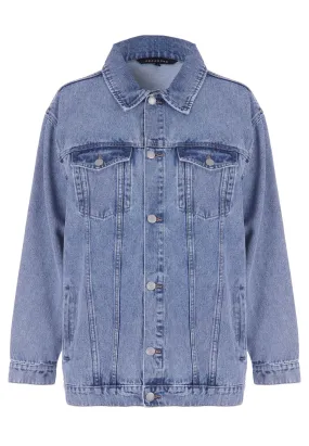 Womens Light Blue Oversized Denim Jacket