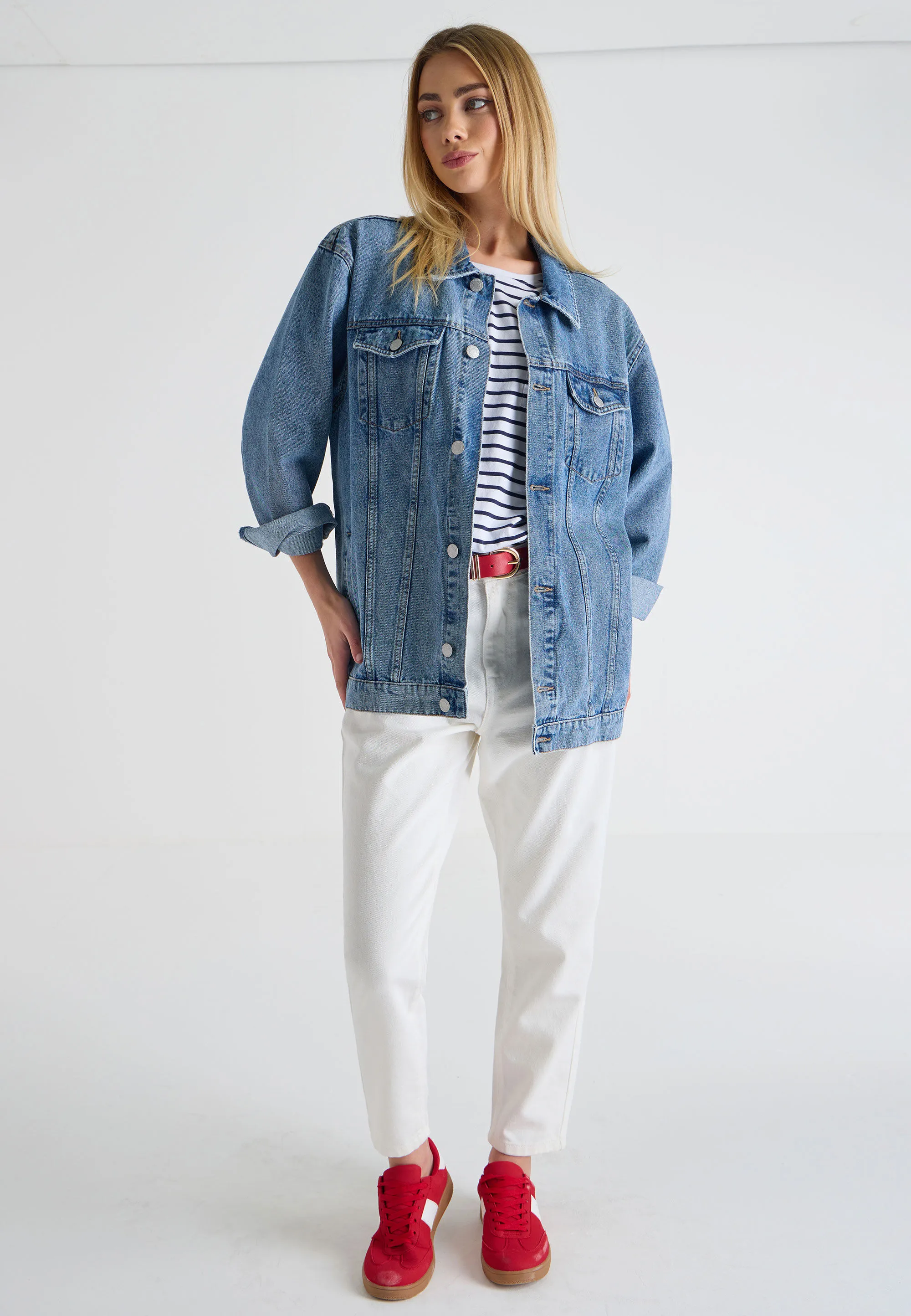 Womens Light Blue Oversized Denim Jacket