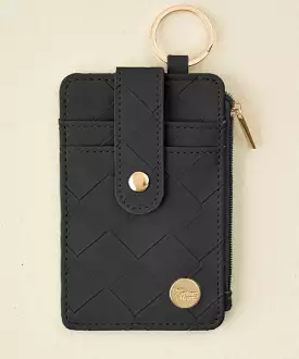 Woven Keychain Wallet - Black