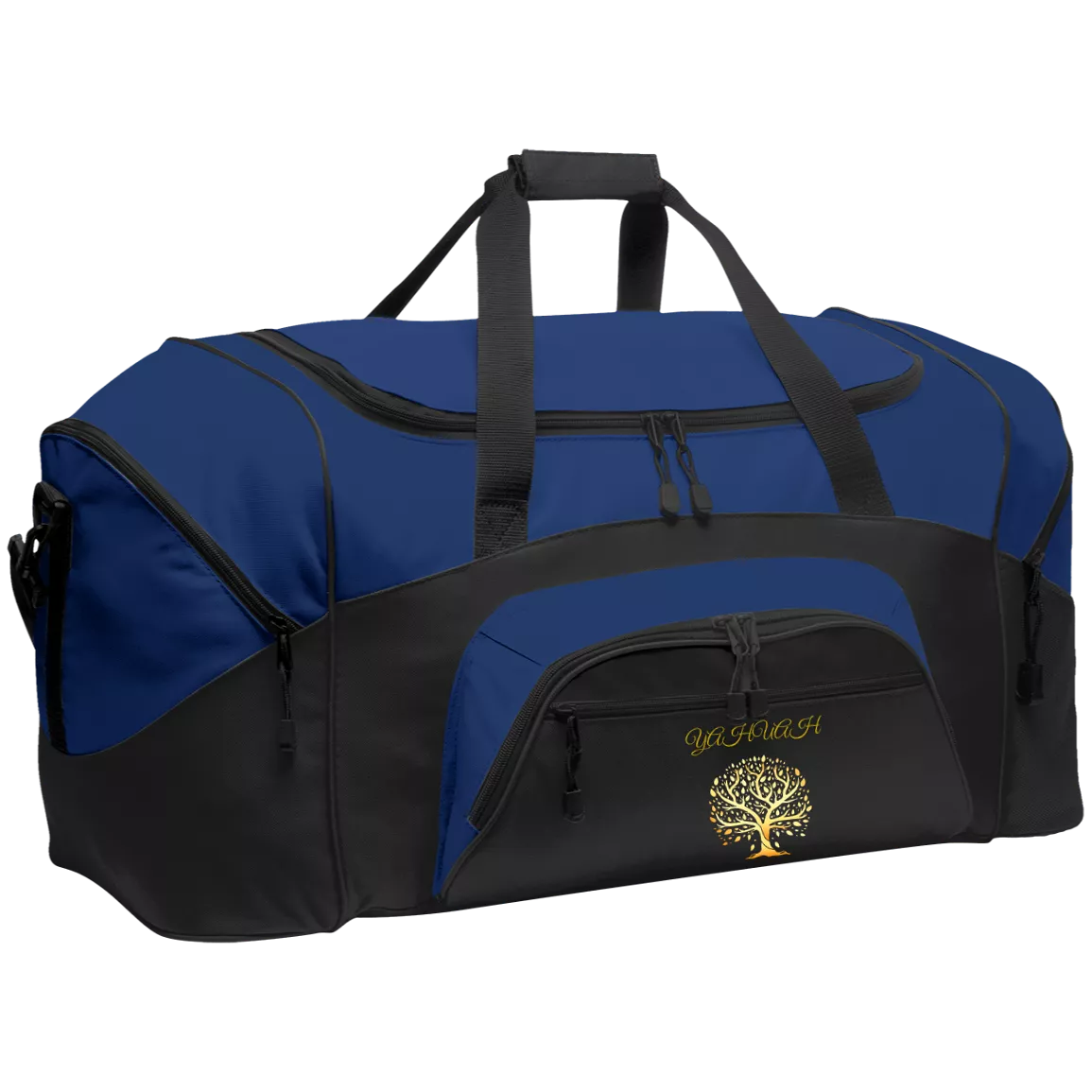 Yahuah-Tree of Life 01 Designer Port & Co. Colorblock Sport Duffel Bag (14 colors)