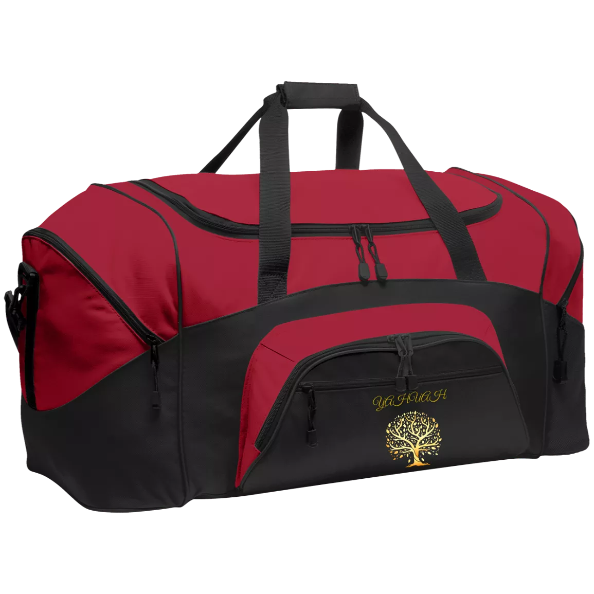 Yahuah-Tree of Life 01 Designer Port & Co. Colorblock Sport Duffel Bag (14 colors)