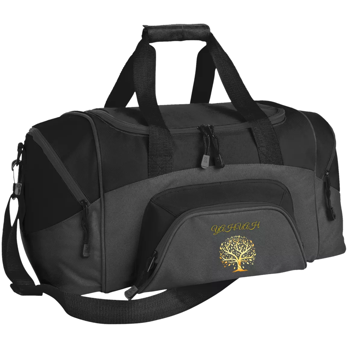 Yahuah-Tree of Life 01 Designer Port & Co. Small Colorblock Sport Duffel Bag (6 colors)