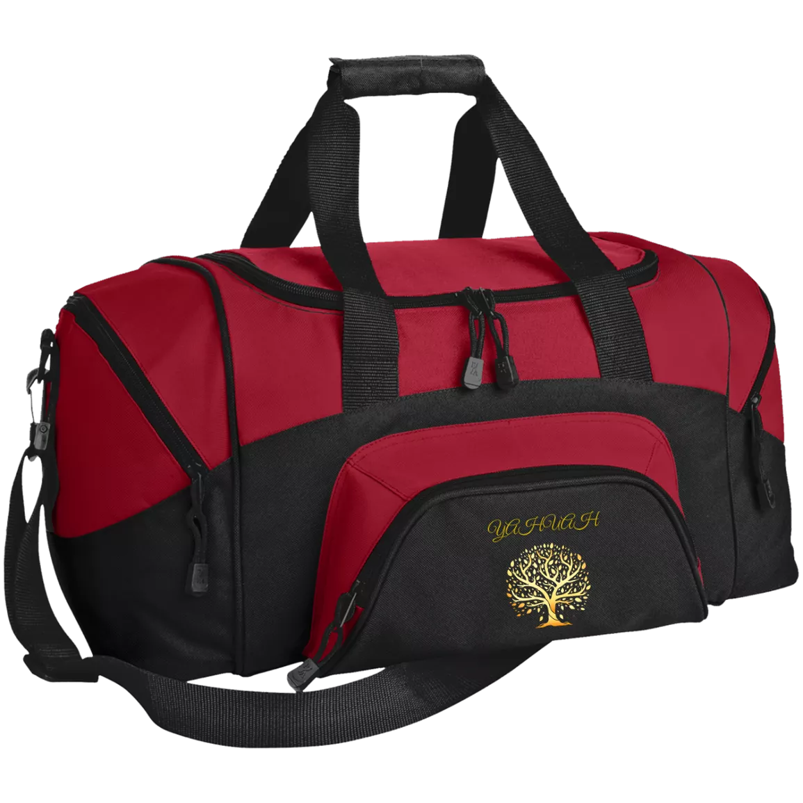 Yahuah-Tree of Life 01 Designer Port & Co. Small Colorblock Sport Duffel Bag (6 colors)